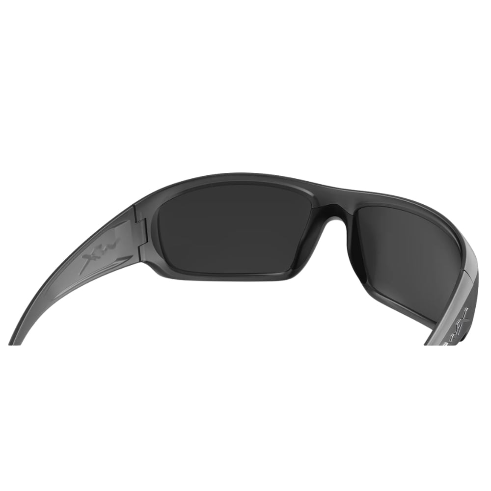 Wiley X Omega Tactical Glasses - Captivate Polarized Blue Mirror/Matt Translucent Black