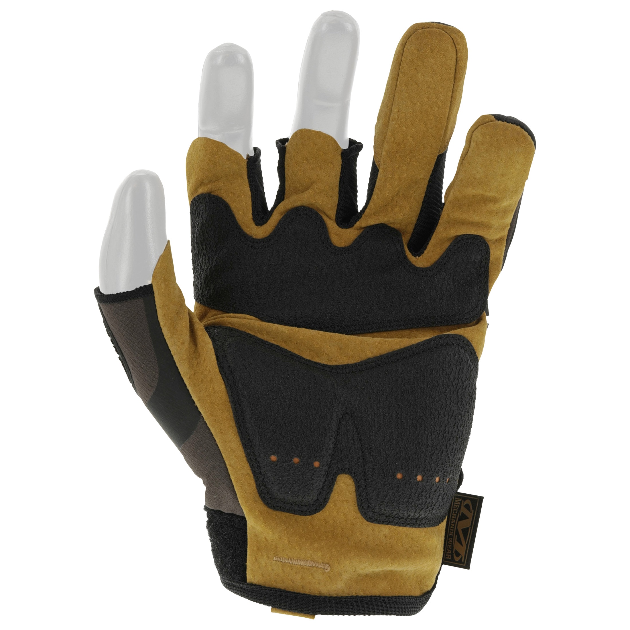 Mechanix Wear M-Pact Fingerless Framer Leather Core 3 Tactical Gloves - Brown