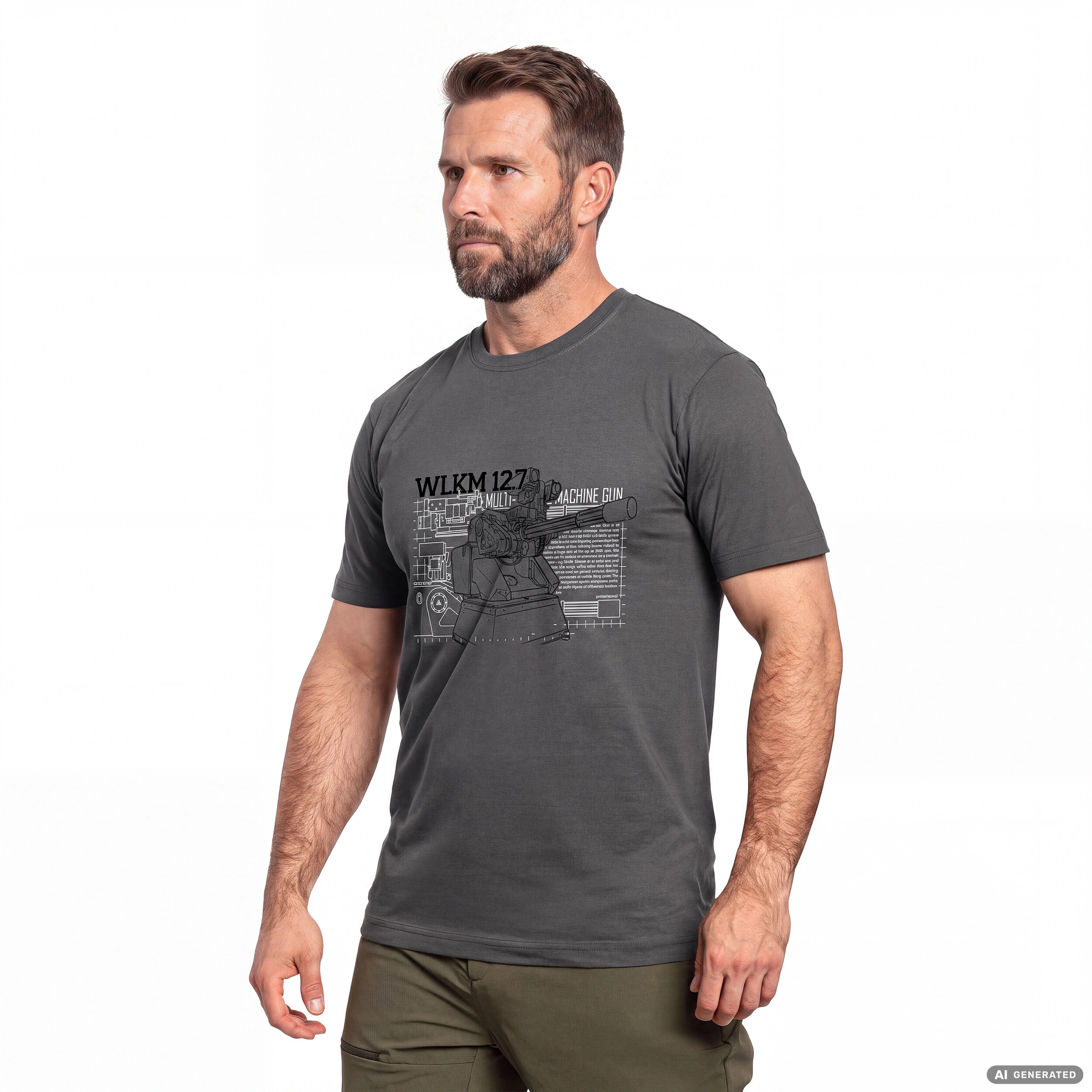 WLKM 12,7 x 99 mm T-Shirt - Grey