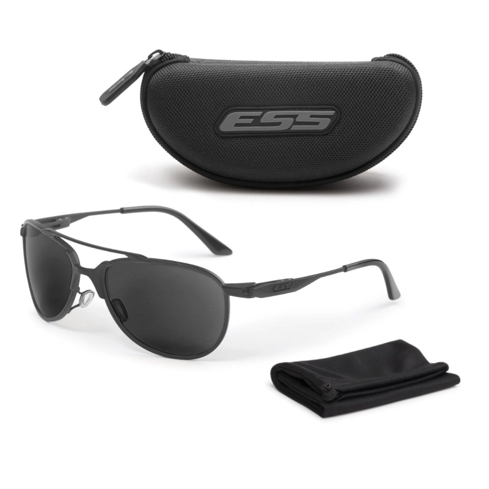ESS InVINCEible Aviator Tactical Glasses - Black/Smoke Gray