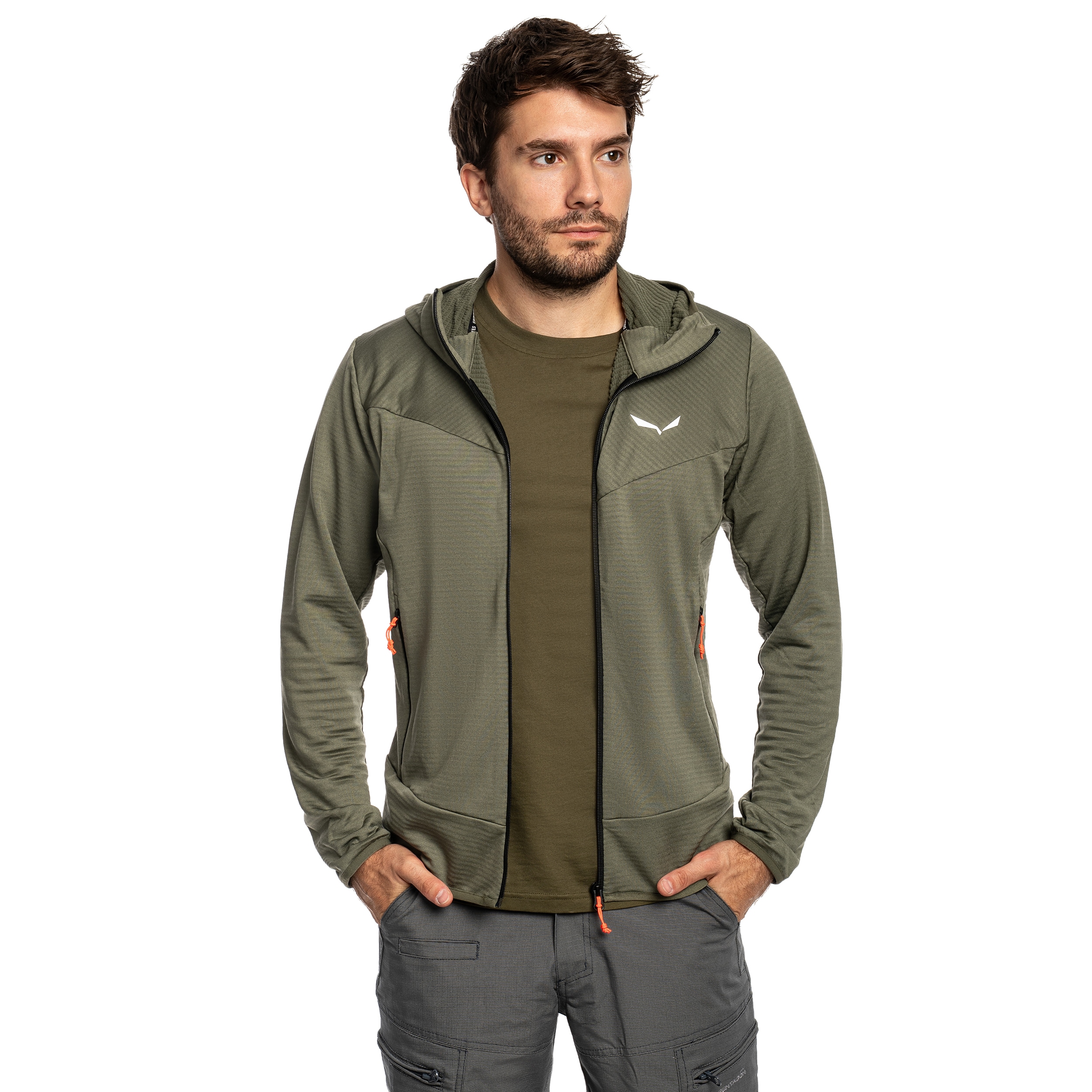 Salewa Puez Altavia Polarlite Hooded Fleece - Faded Green