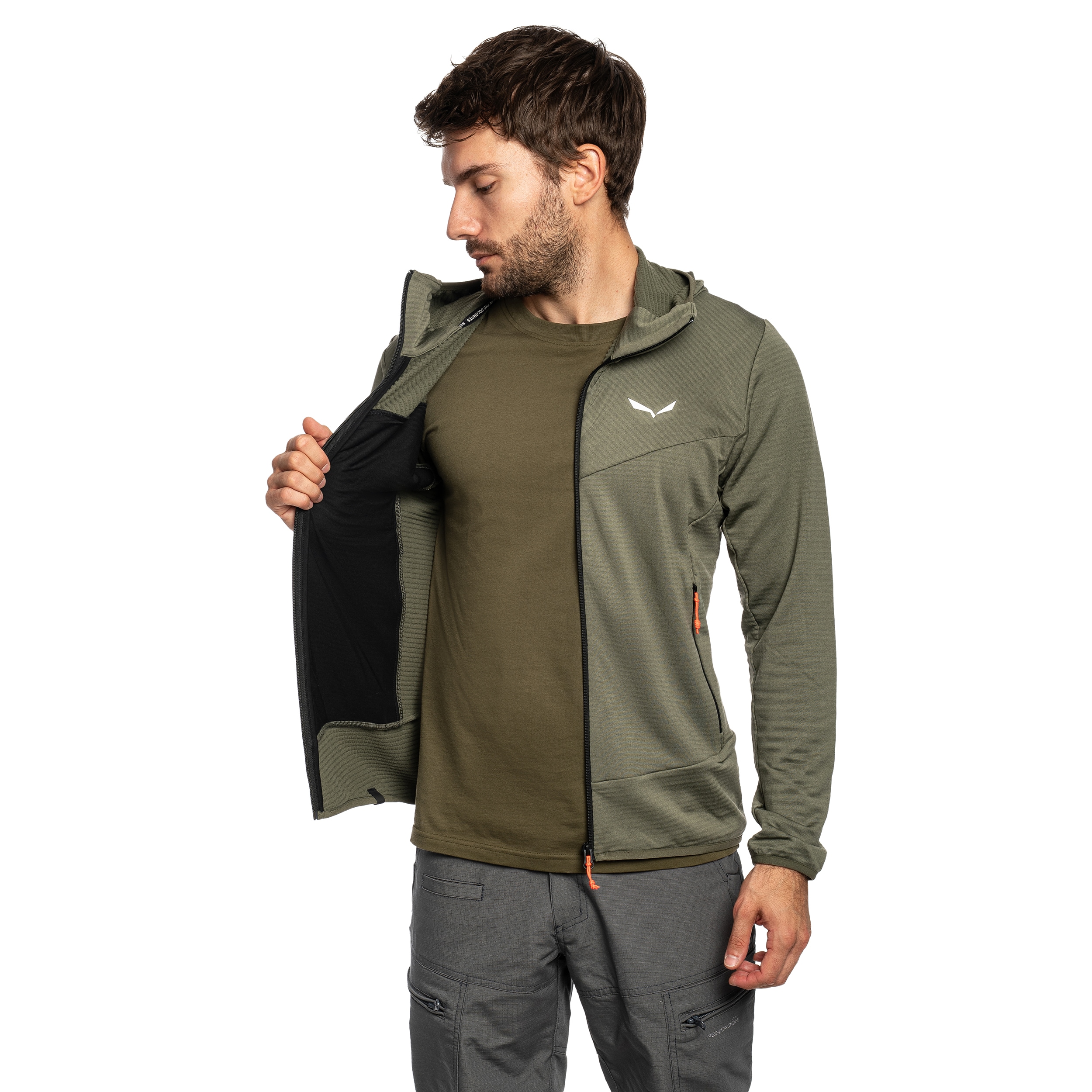 Salewa Puez Altavia Polarlite Hooded Fleece - Faded Green