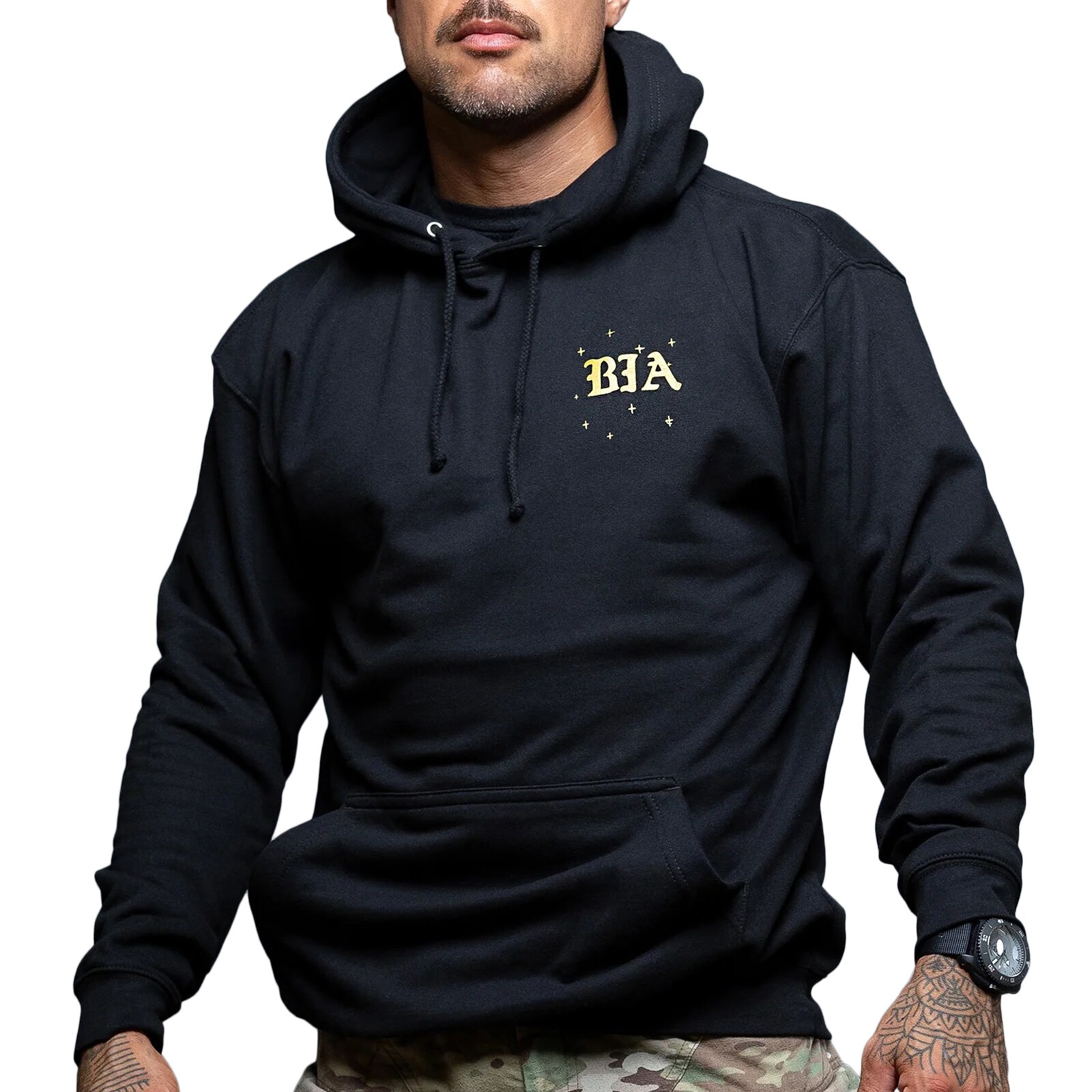 Brothers in Arms Stars Hoodie Sweatshirt - Black