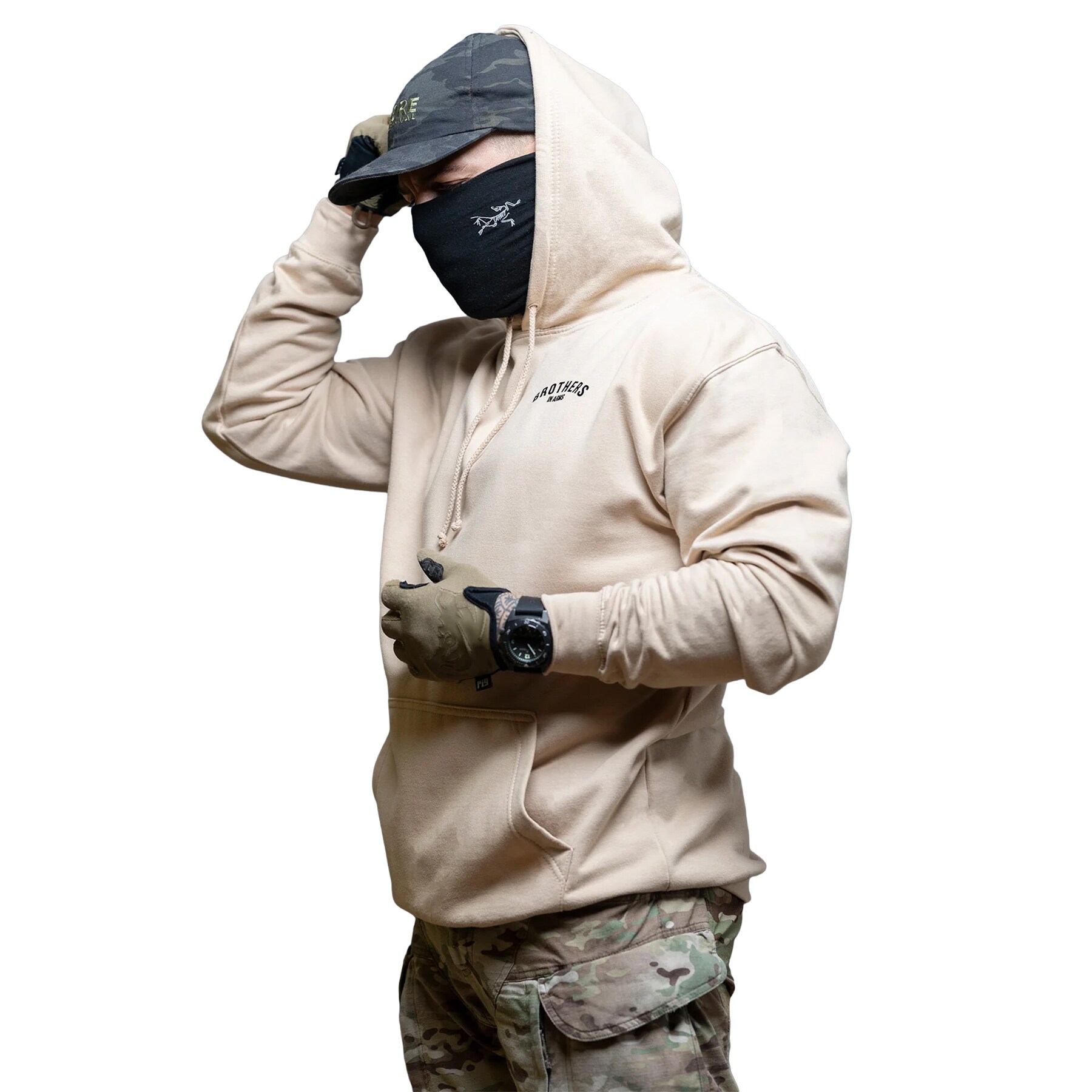 Brothers in Arms Team Hoodie Hoodie - Sand