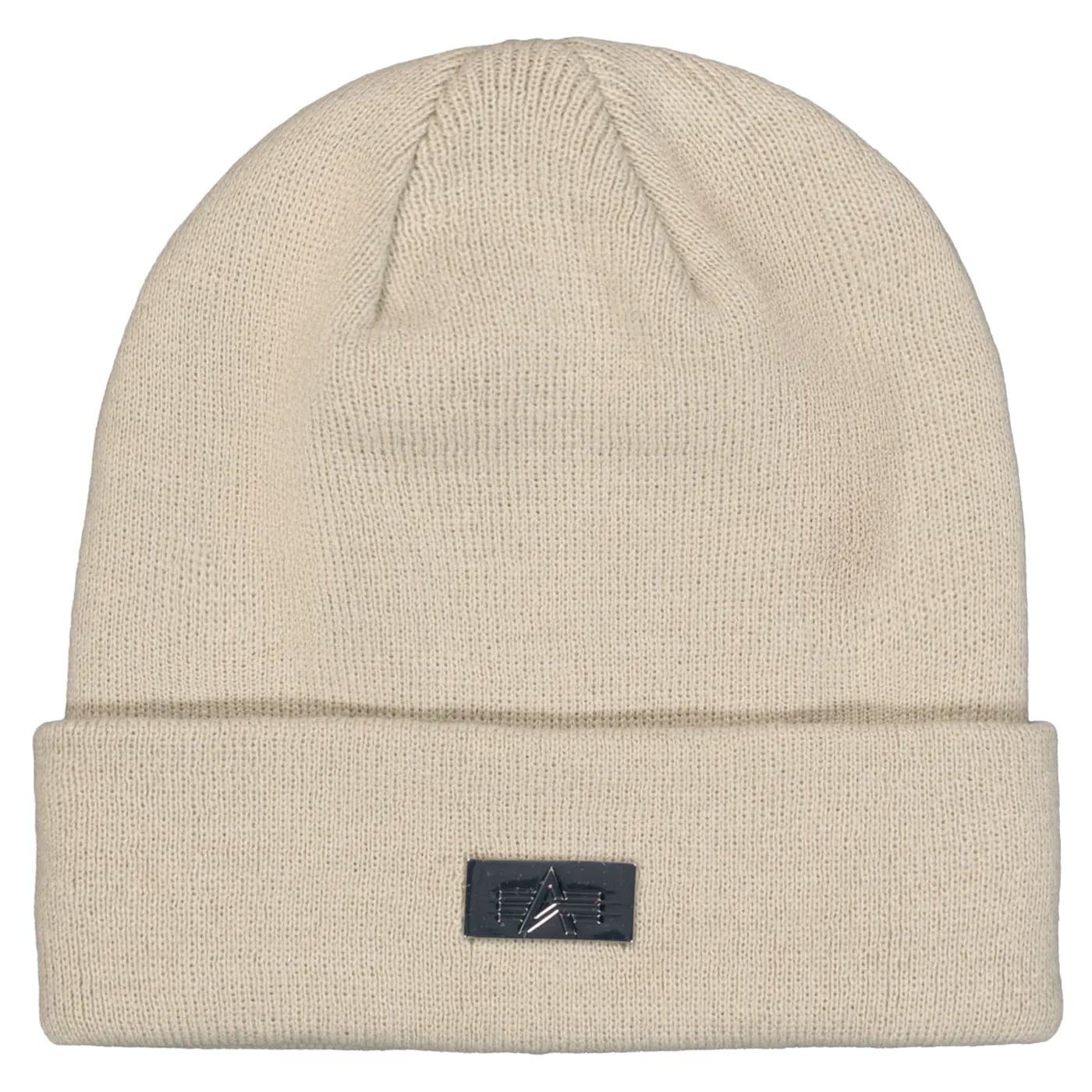 Alpha Industries Metal Label Beanie Hat - Organic Beige