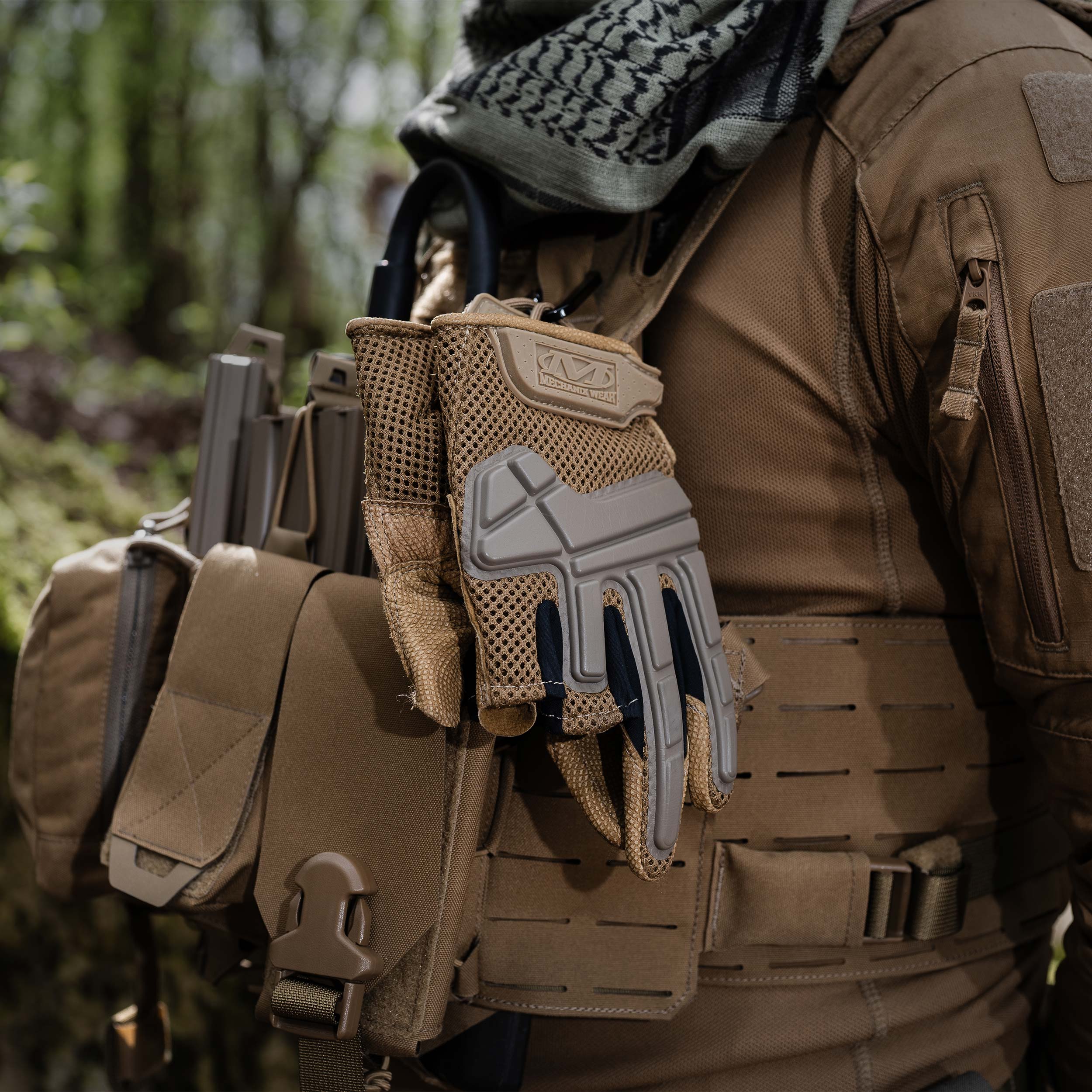 Mechanix Wear M-Pact Partial Finger Tactical Gloves Coyote 