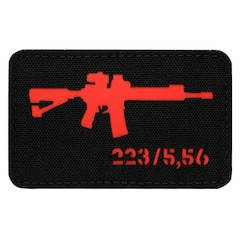 M-Tac AR-15 223 / 5,56 Laser Cut Patch - Black / Red