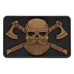 M-Tac Bearded Skull 3D PVC Patch - Black / Coyote