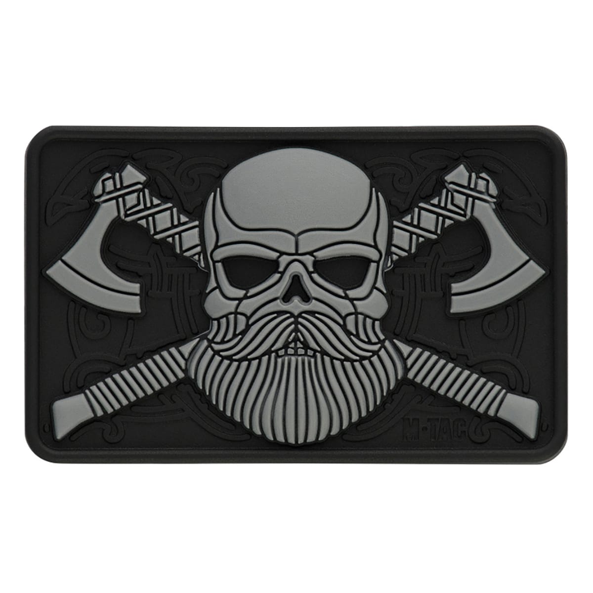 M-Tac Bearded Skull 3D PVC Patch - Black / Gray