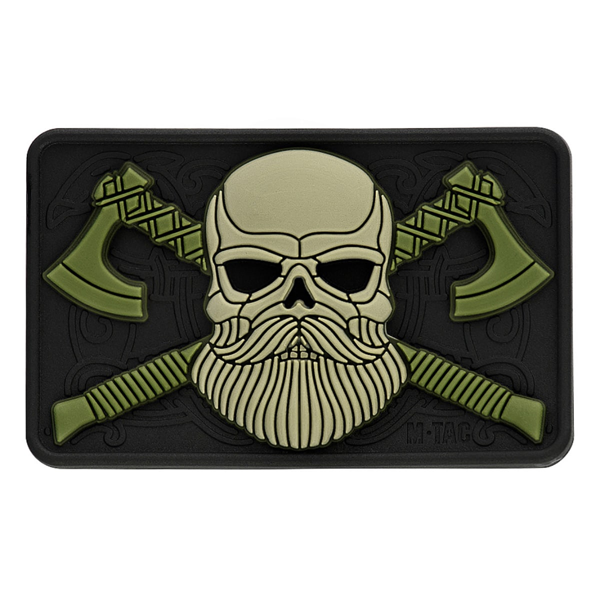 M-Tac Bearded Skull 3D PVC Patch - Black / Olive