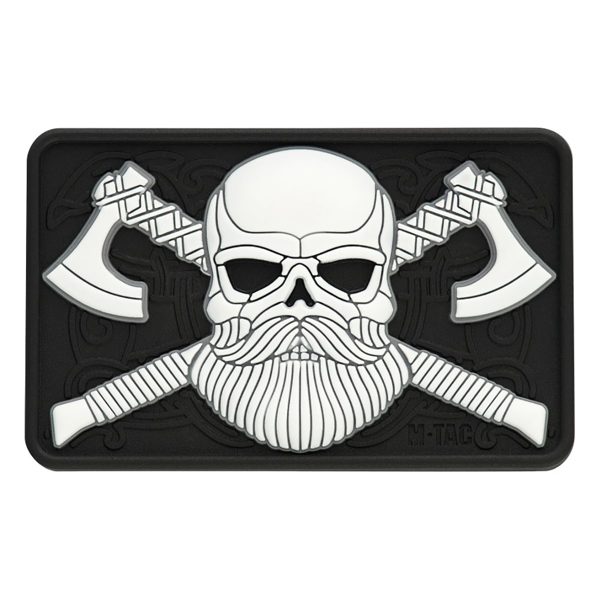 M-Tac Bearded Skull 3D PVC Patch - Black / White