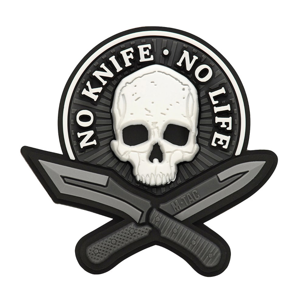 M-Tac No Knife Patch - No Life 3D PVC Black / White