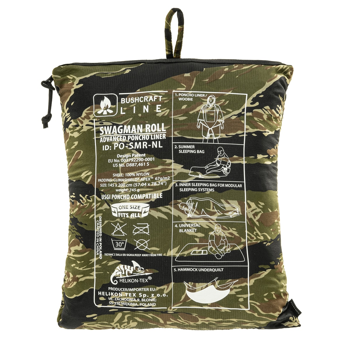 Helikon Swagman Roll Climashield Apex Poncho with sleeping bag function - Tiger Stripe