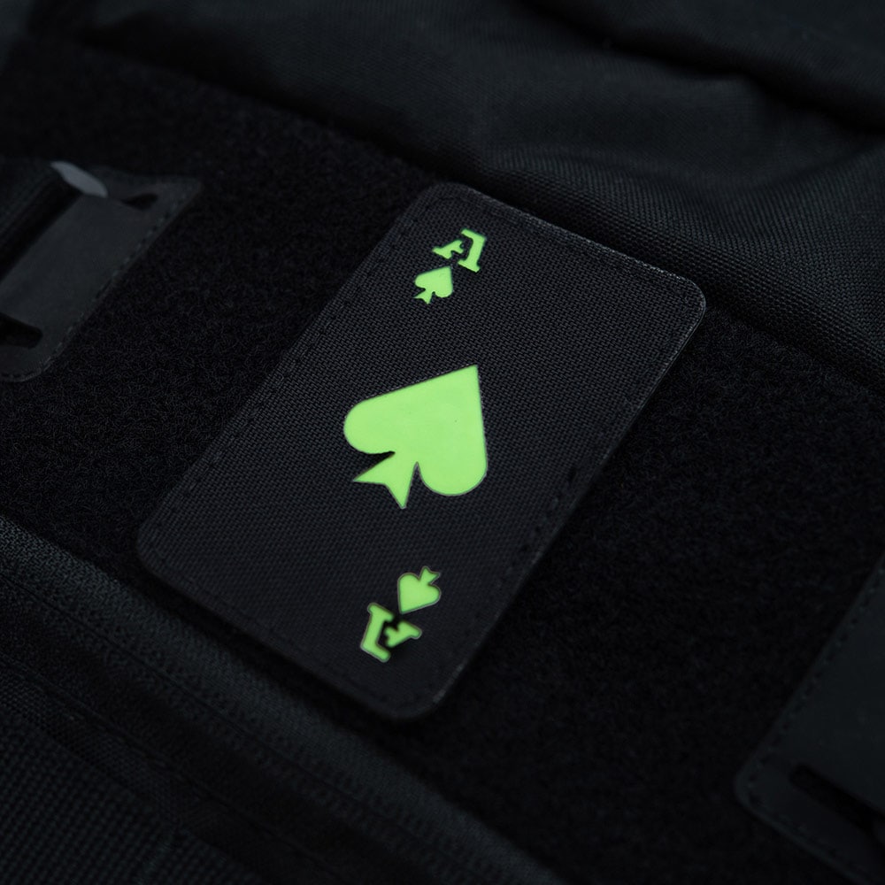 M-Tac Ace Of Spades Laser Cut Fluorescent Morale Patch - Black/GID