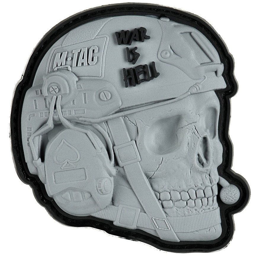 M-Tac War is Hell 3D PVC Morale Patch Grey