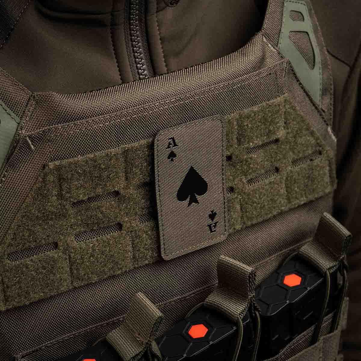 M-Tac Ace Of Spades Laser Cut Morale Patch - Ranger Green/Black