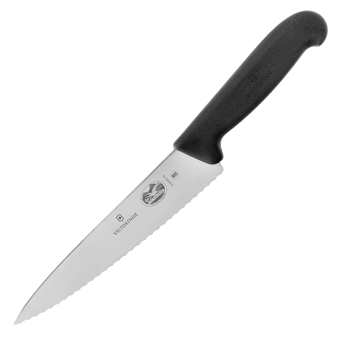 Victorinox Black Serrated Blade 19 cm Kitchen Knife