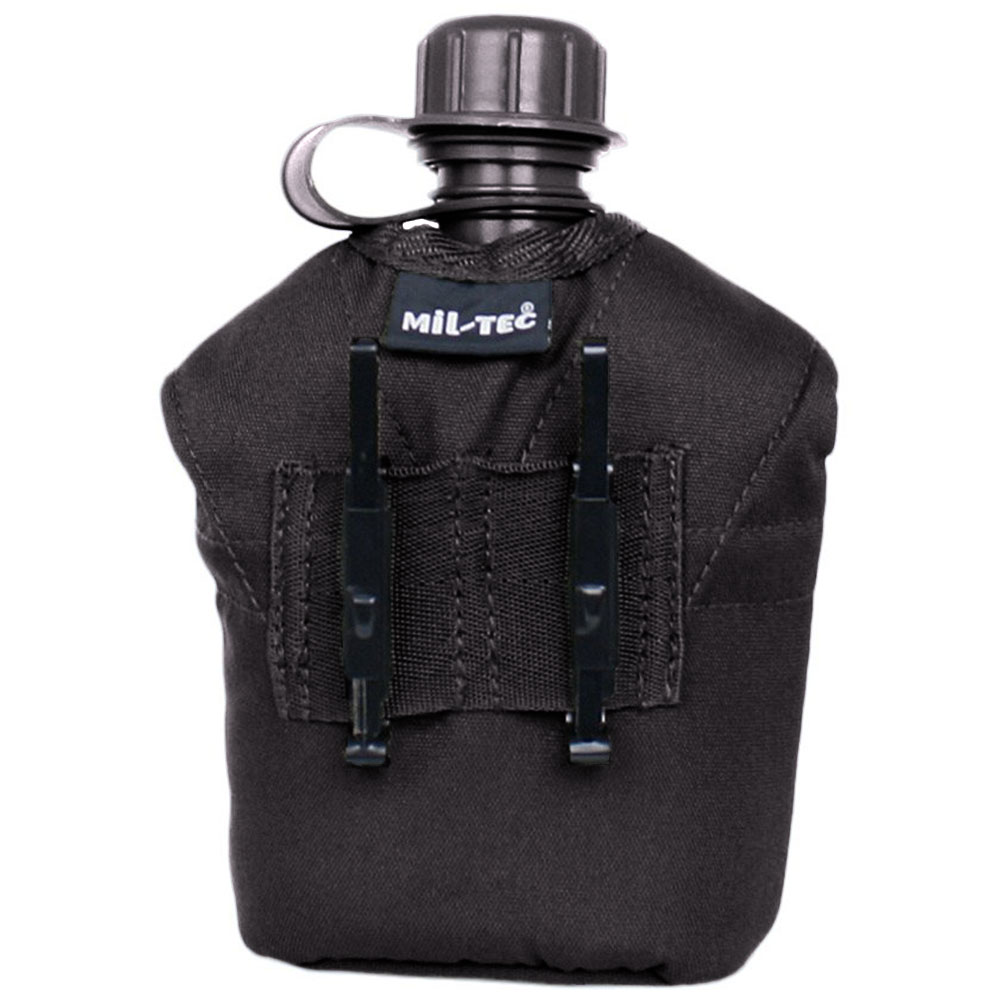Mil-Tec US Plastic Canteen with Cover and Mug - Black