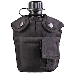 Mil-Tec US Plastic Canteen with Cover and Mug - Black