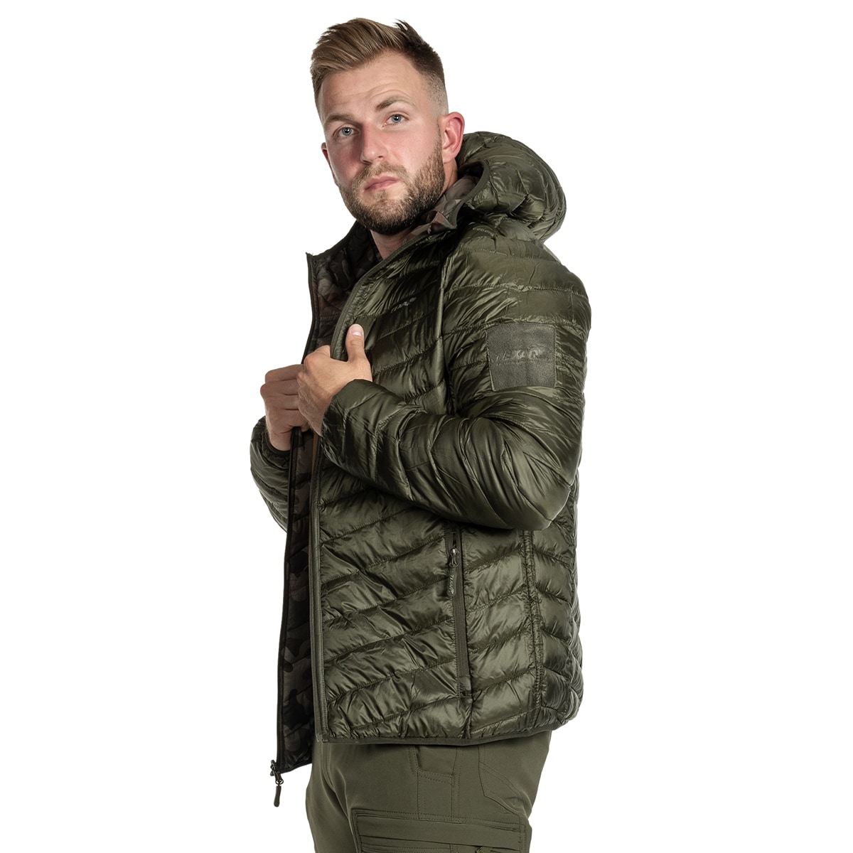 Texar Reverse Reversible Down Jacket - Olive / Arid MC Camo