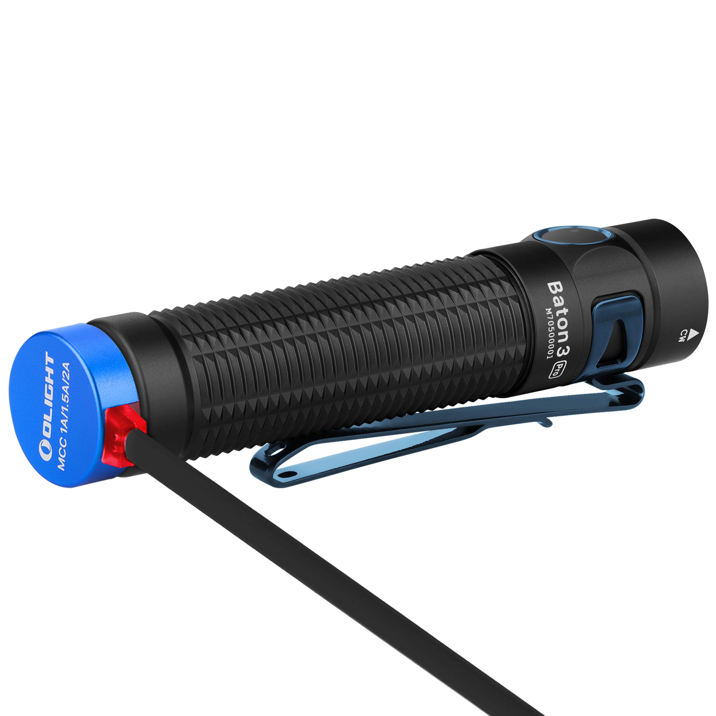 Olight Baton 3 Pro Cool White Rechargeable Torch Black - 1500 lumens