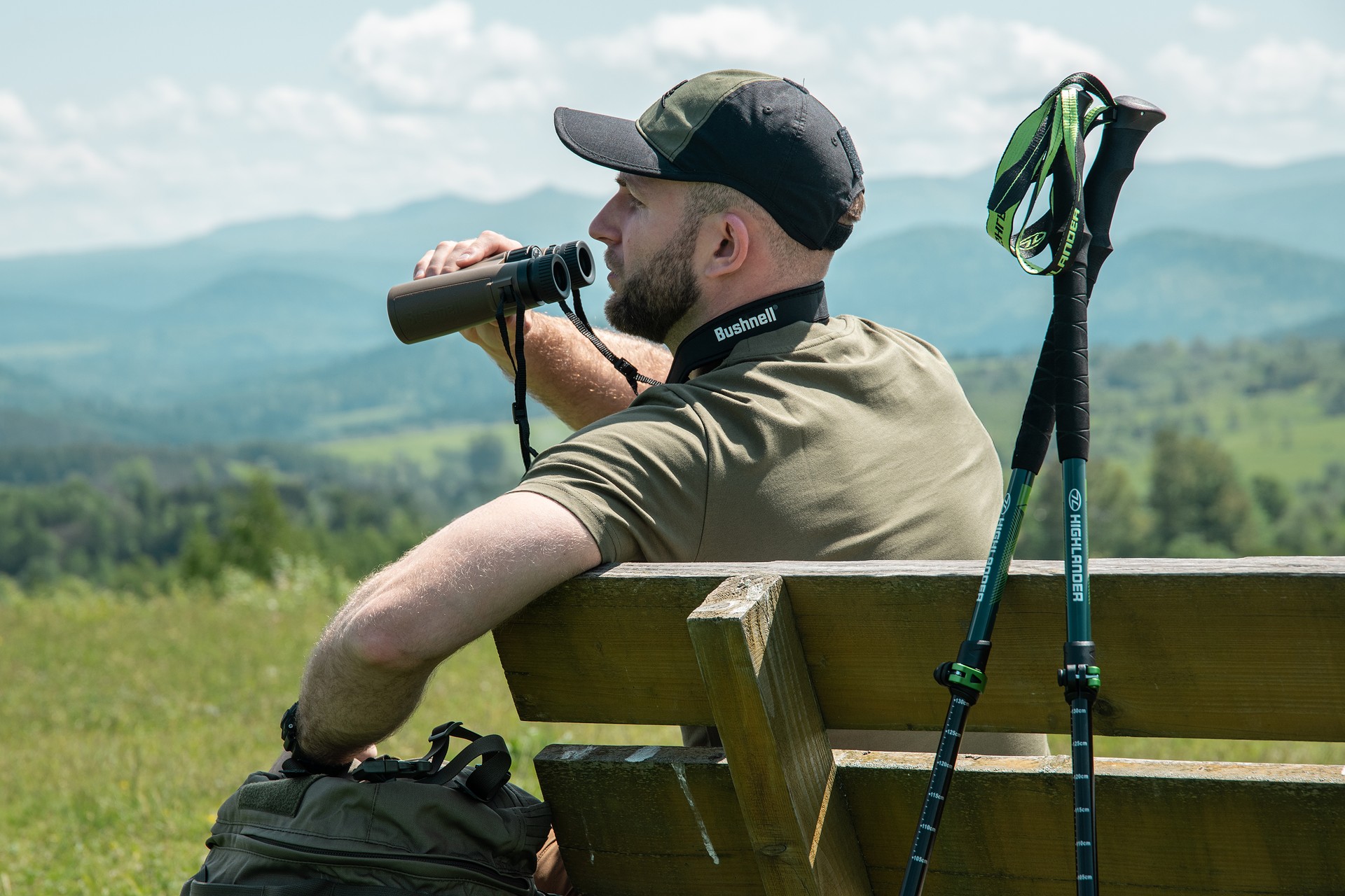 Helikon-Tex Logo Cap PolyCotton Rip-Stop - Black/Olive Green
