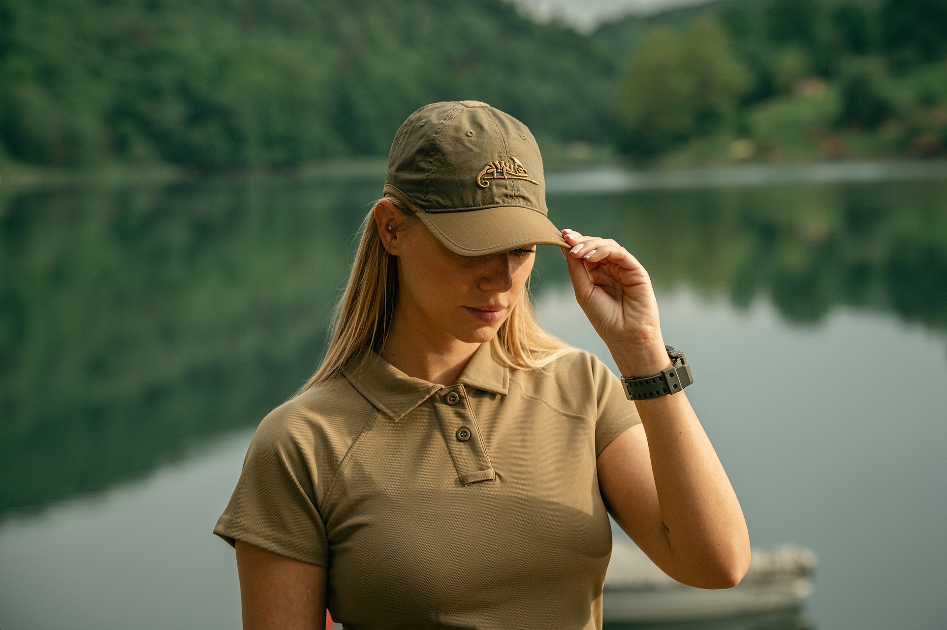 Helikon Logo Cap PolyCotton Rip-Stop - Adaptive Green/Coyote