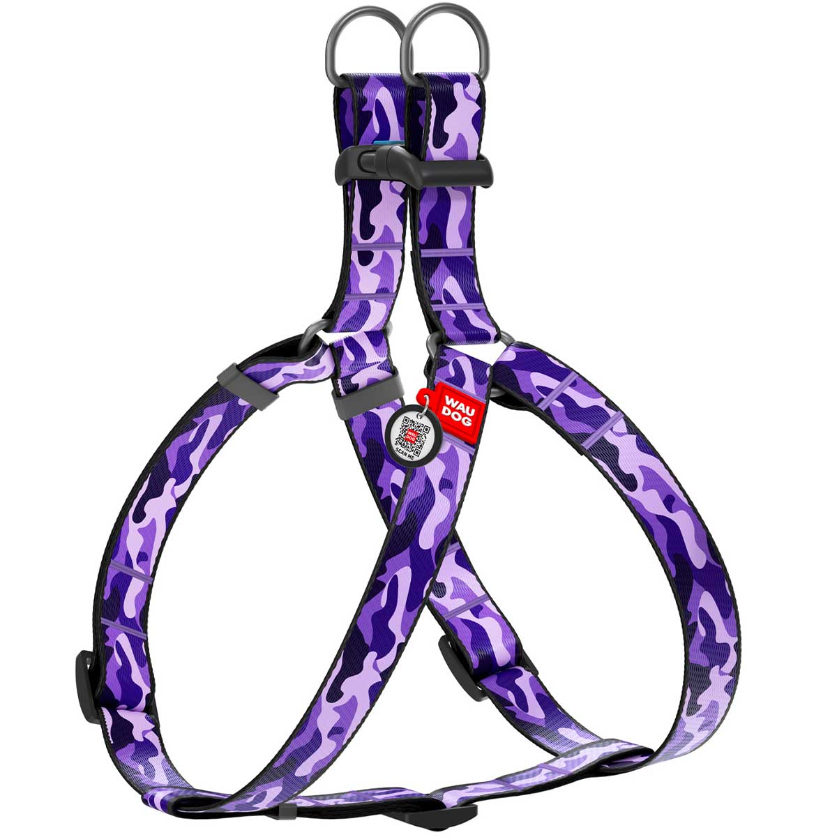 WauDog 20 mm dog harness - Purple Camo