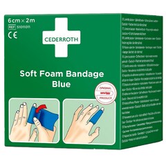 Cederroth Adhesive Plaster Soft Foam Bandage Blue 6 cm x 2 m