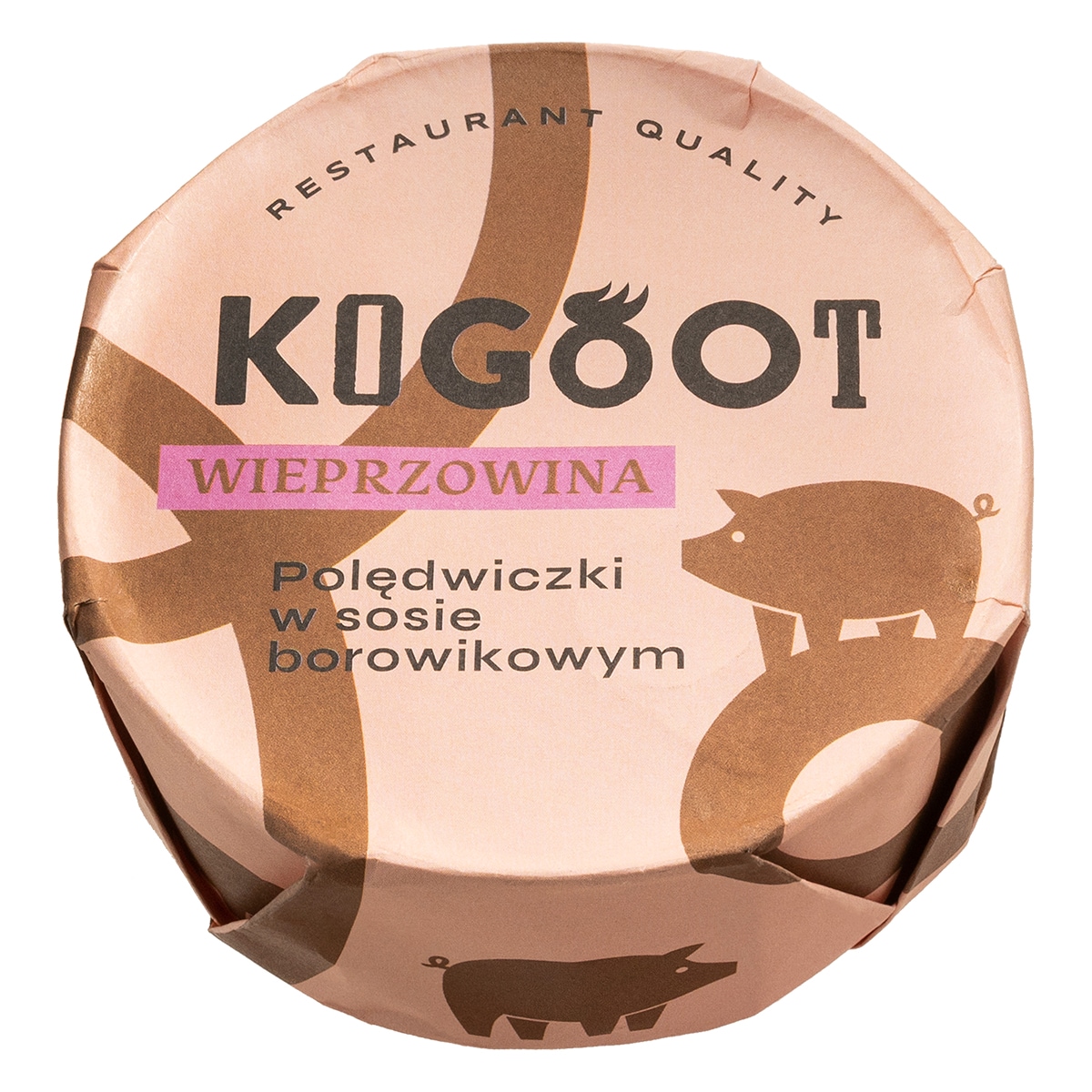 Kogoot artisanal preserve of Polish production. Pork tenderloins in mushroom sauce 300 g.