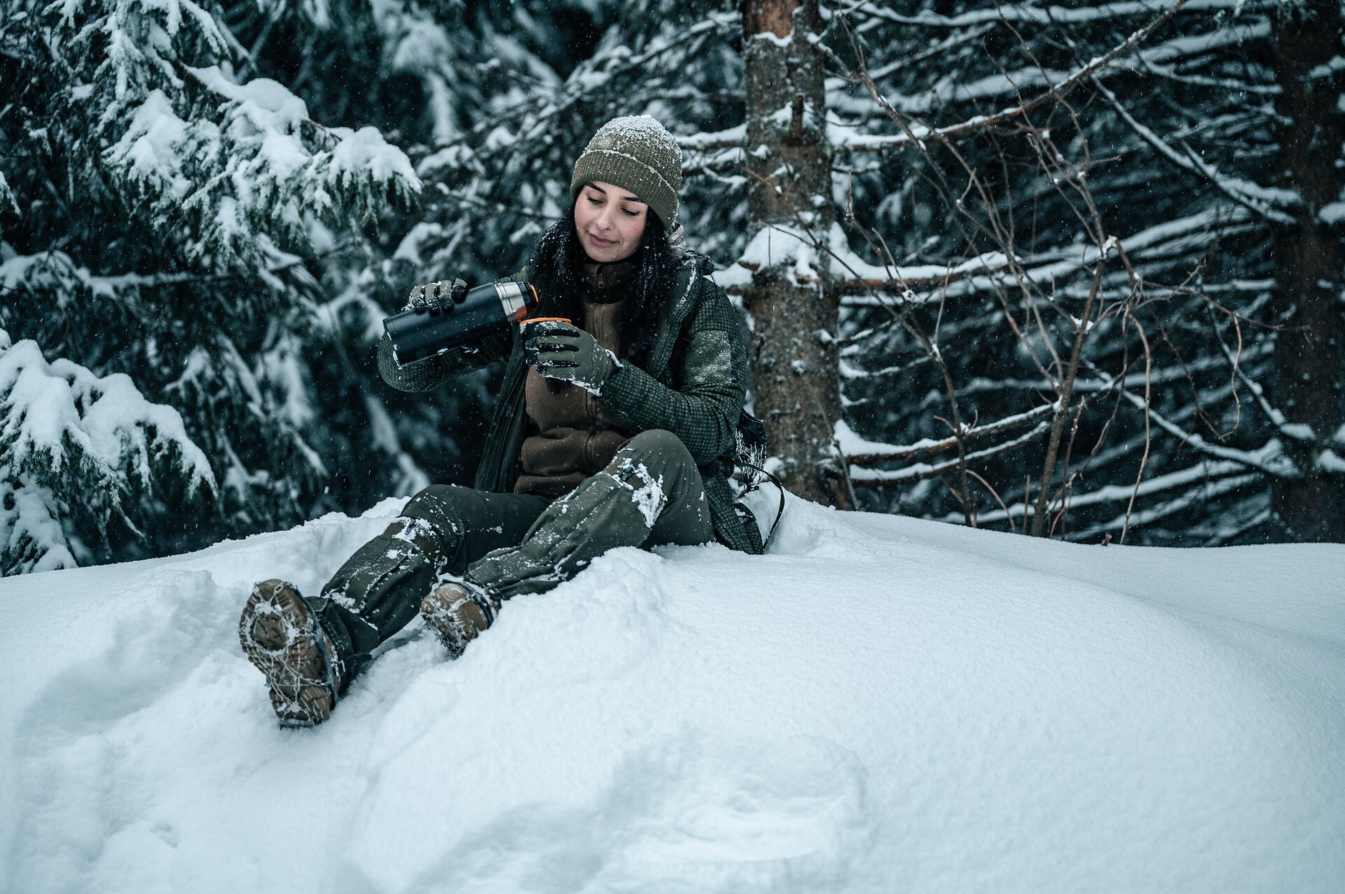 Helikon Merino Wanderer Beanie - Olive Green