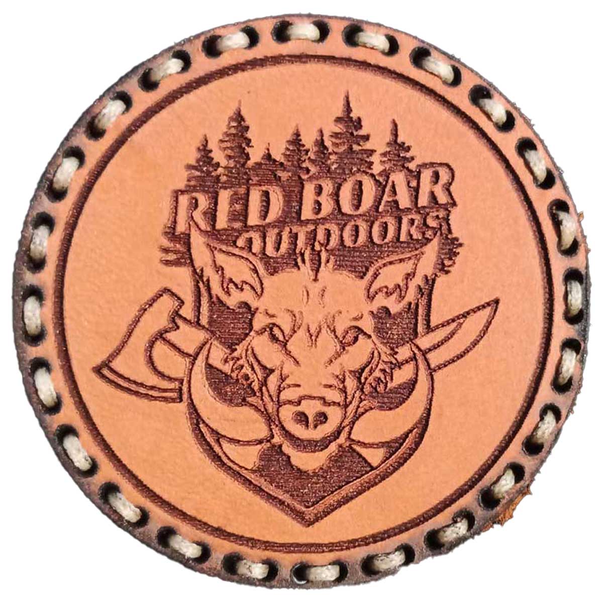 Tigerwood leather patch - Red Boar Outdoors - Light Brown