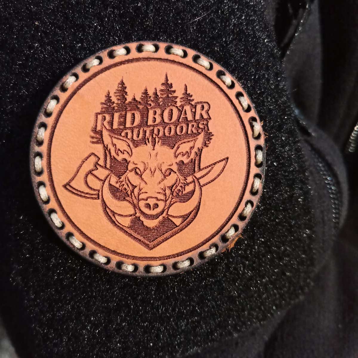 Tigerwood leather patch - Red Boar Outdoors - Light Brown