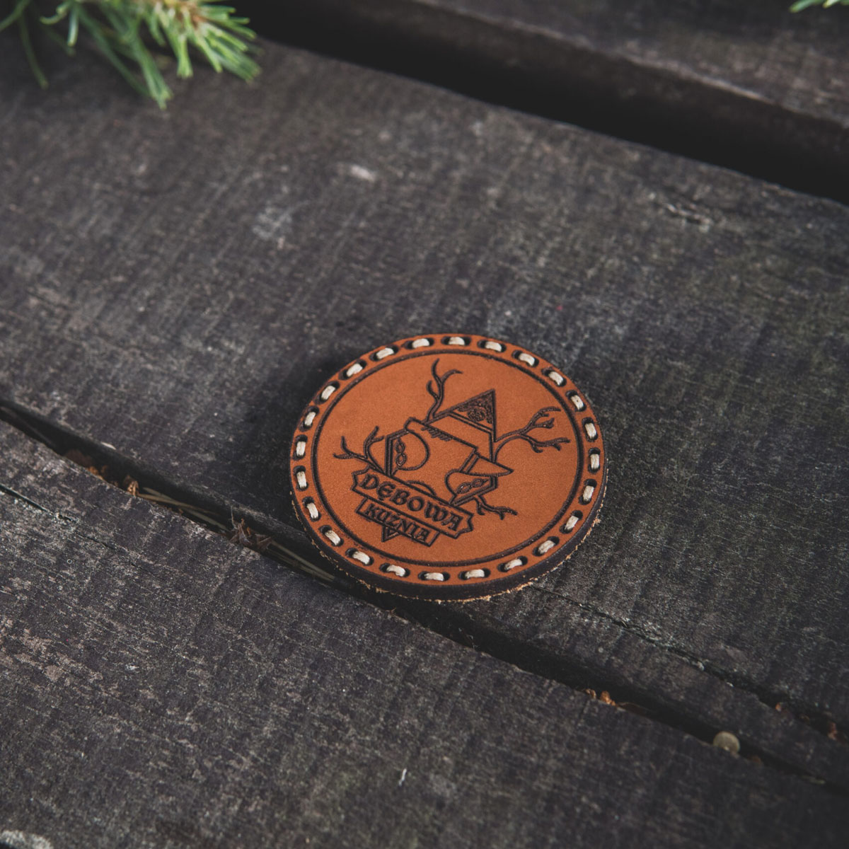 Tigerwood leather patch - Dębowa Kuźnia - Light Brown