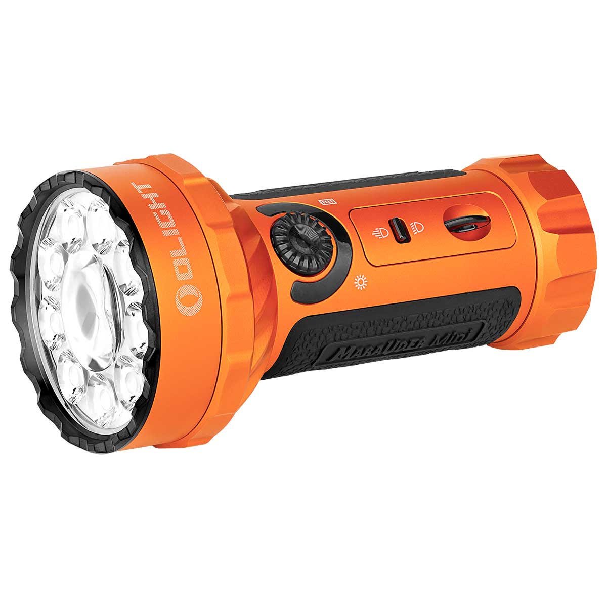 Olight Marauder Mini Orange Rechargeable Flashlight - 7000 lumens, 600 m range