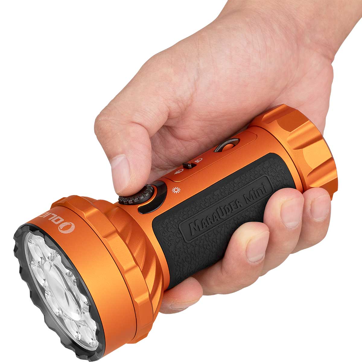 Olight Marauder Mini Orange Rechargeable Flashlight - 7000 lumens, 600 m range