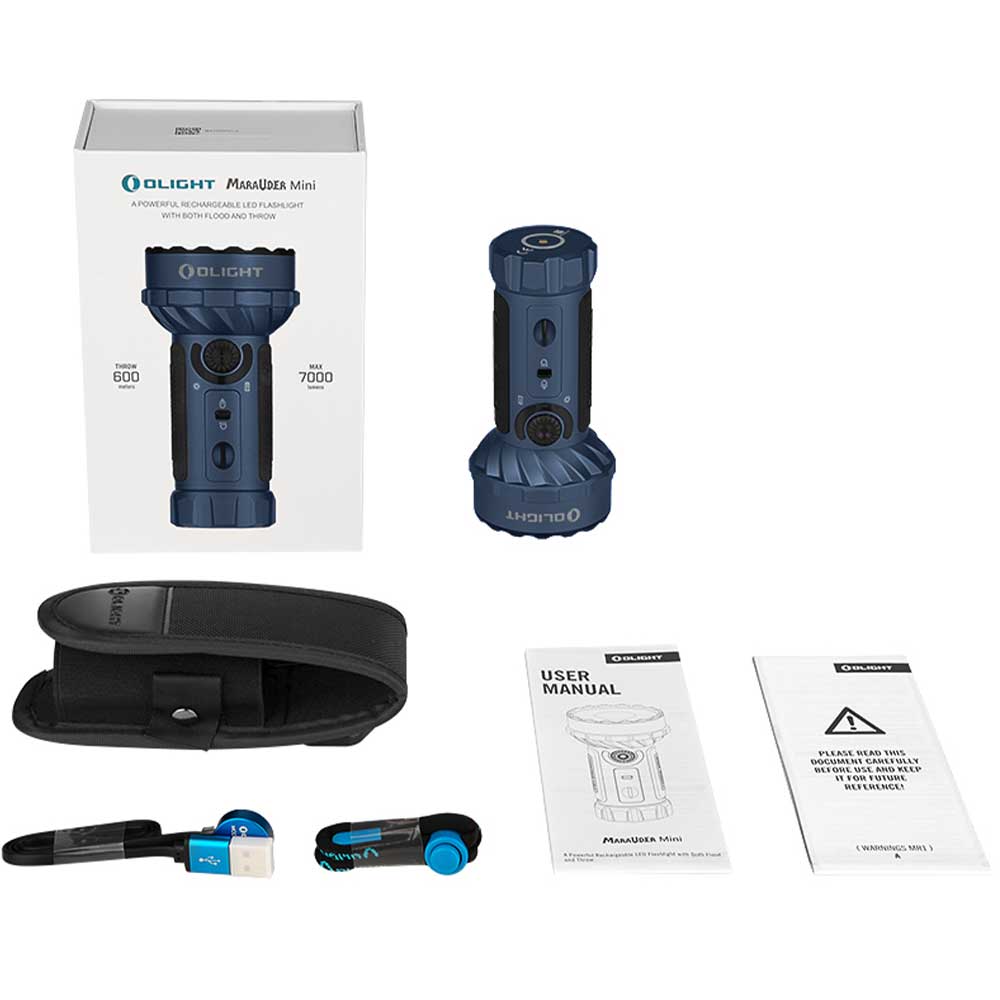 Olight Marauder Mini Midnight Blue Rechargeable Flashlight - 7000 lumens, 600 m range