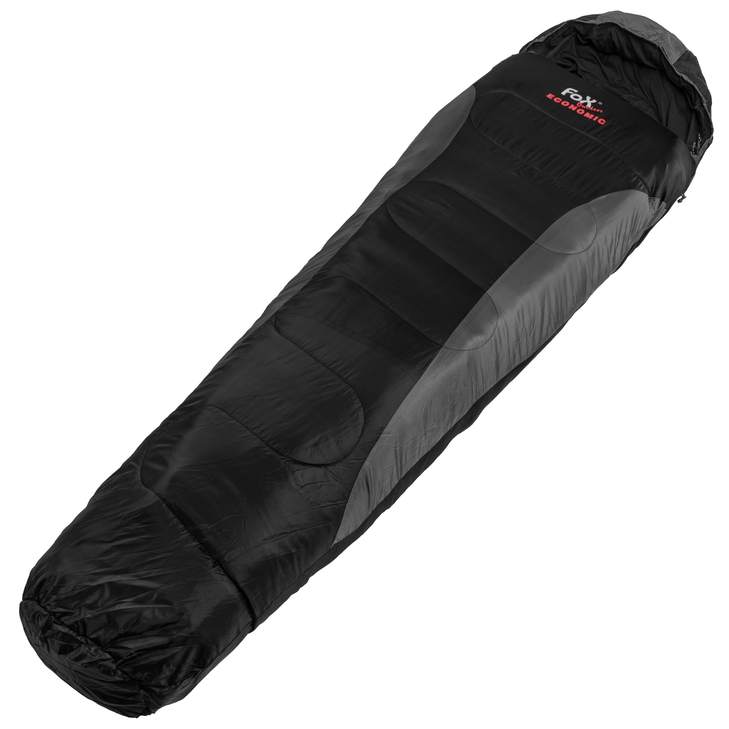 MFH Fox Outdoor Mummy Economic Sleeping Bag - Black/Grey 