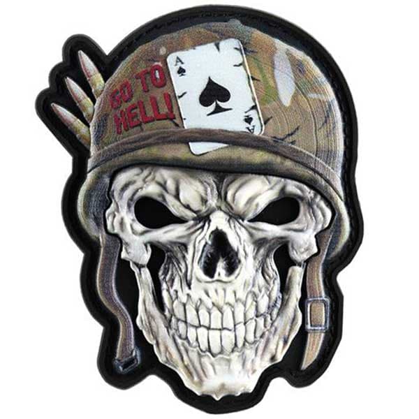 M-Tac 3D PVC Helmeted Skull patch - Coyote