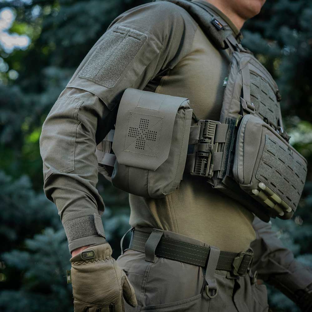 M-Tac vertical IFAK Large Elite medical pouch - Ranger Green