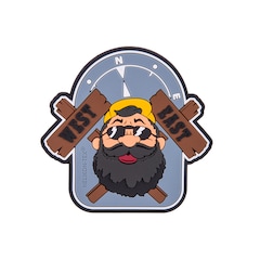 Helikon Beardman Outback PVC Morale Patch - grey