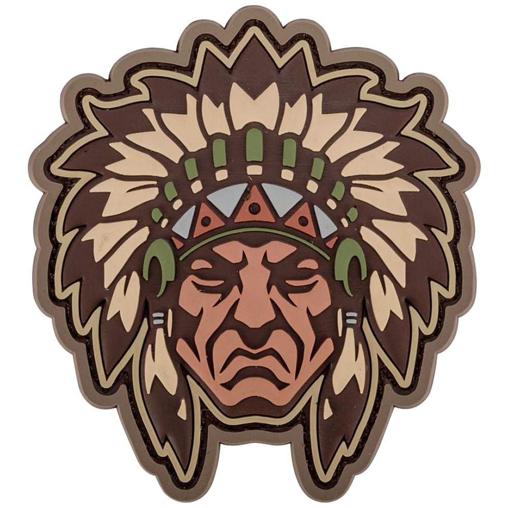 Mil Spec Monkey Native American Warrior Head Morale Patch - Multicam