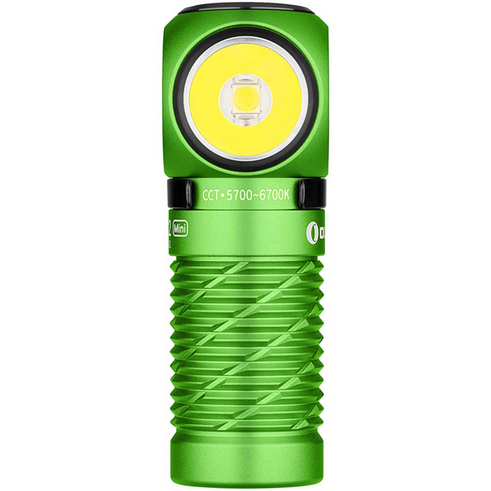 Head and angle torch Olight Perun 2 Mini Kit Lime Green with a band - 1100 lumens