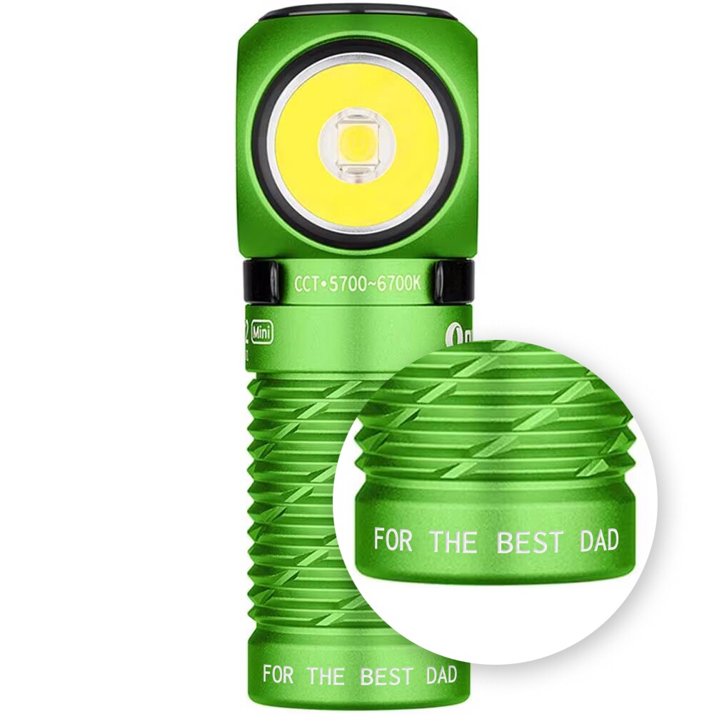 Head and angle torch Olight Perun 2 Mini Kit Lime Green with a band - 1100 lumens