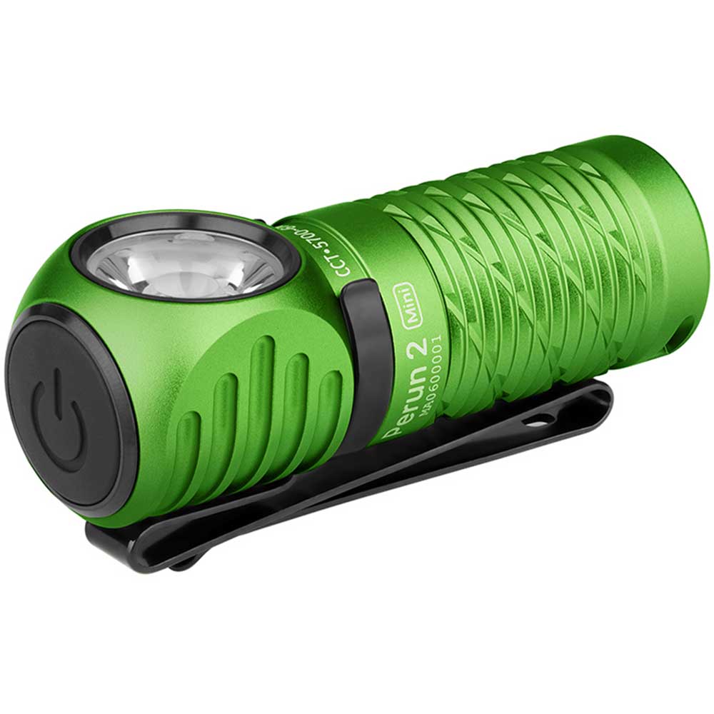 Head and angle torch Olight Perun 2 Mini Kit Lime Green with a band - 1100 lumens