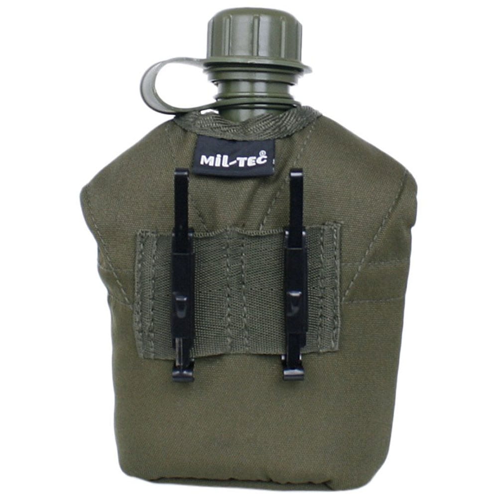 Mil-Tec US Plastic Canteen with cover and a mug - Olive