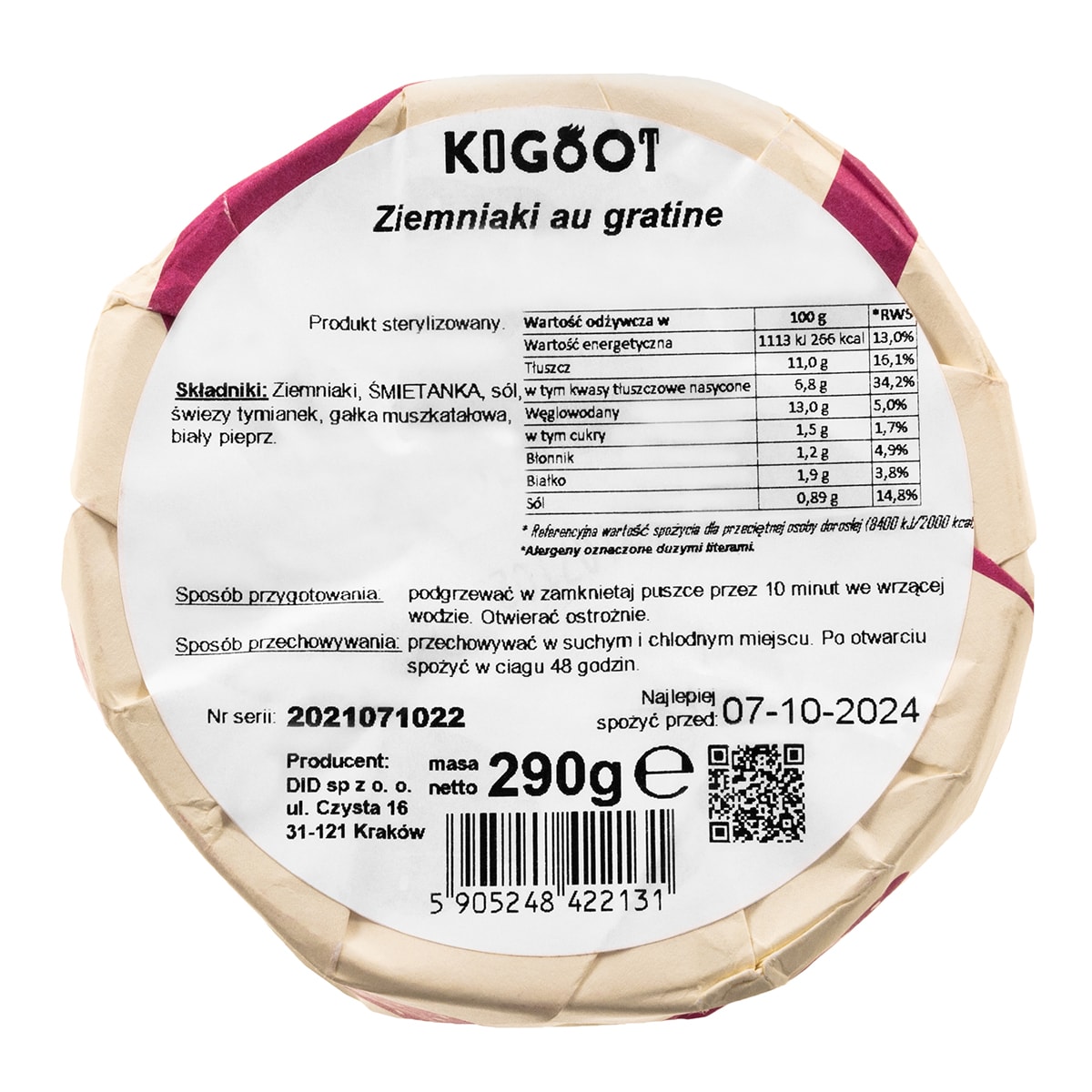 Kogoot canned food - Potatoes au granite 300 g