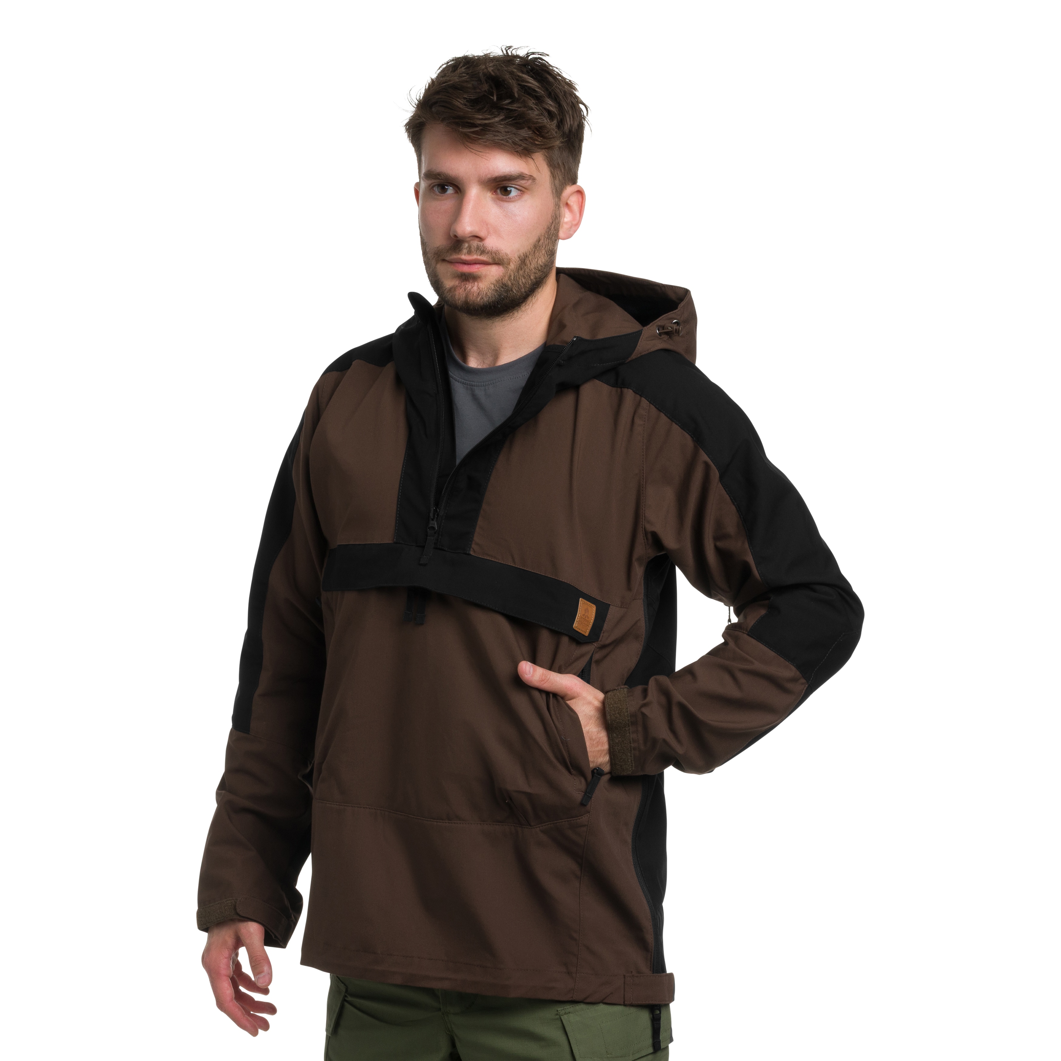 Helikon Woodsman Anorak Jacket - Earth Brown/Black