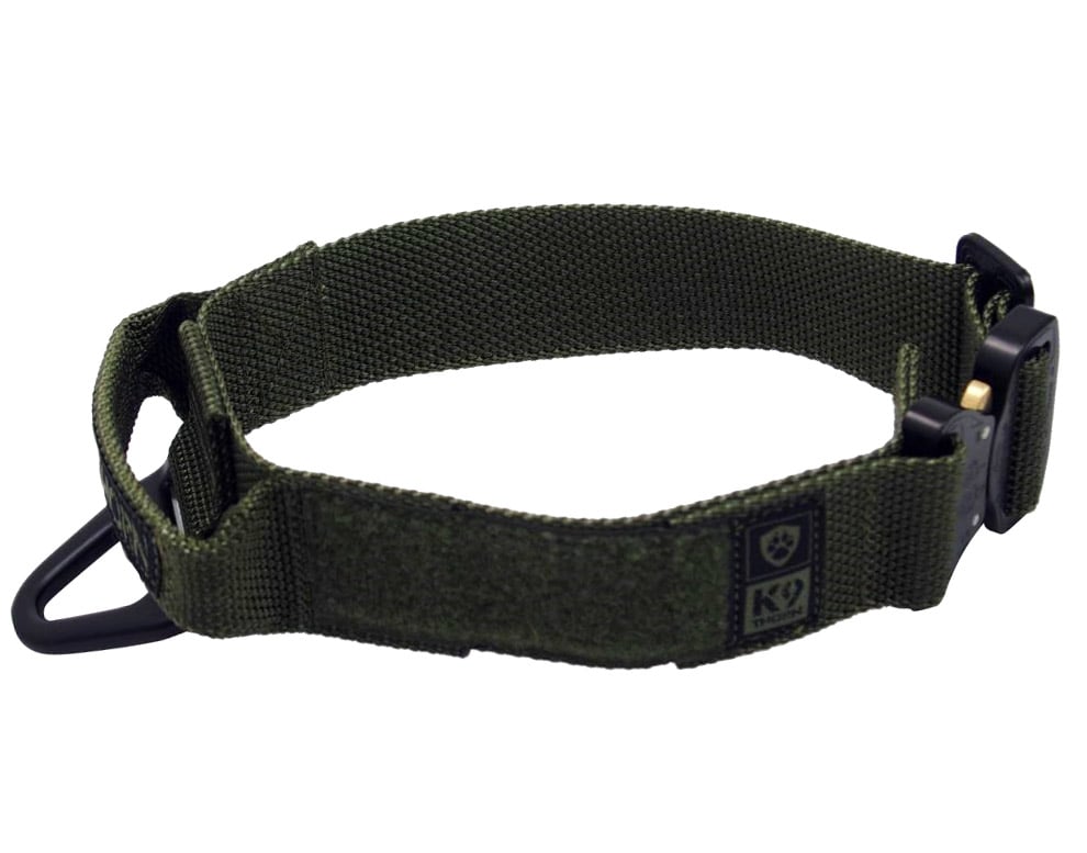 K9 Thorn Cobra Bravo Tactical Dog Collar - Olive - For Medium Dogs