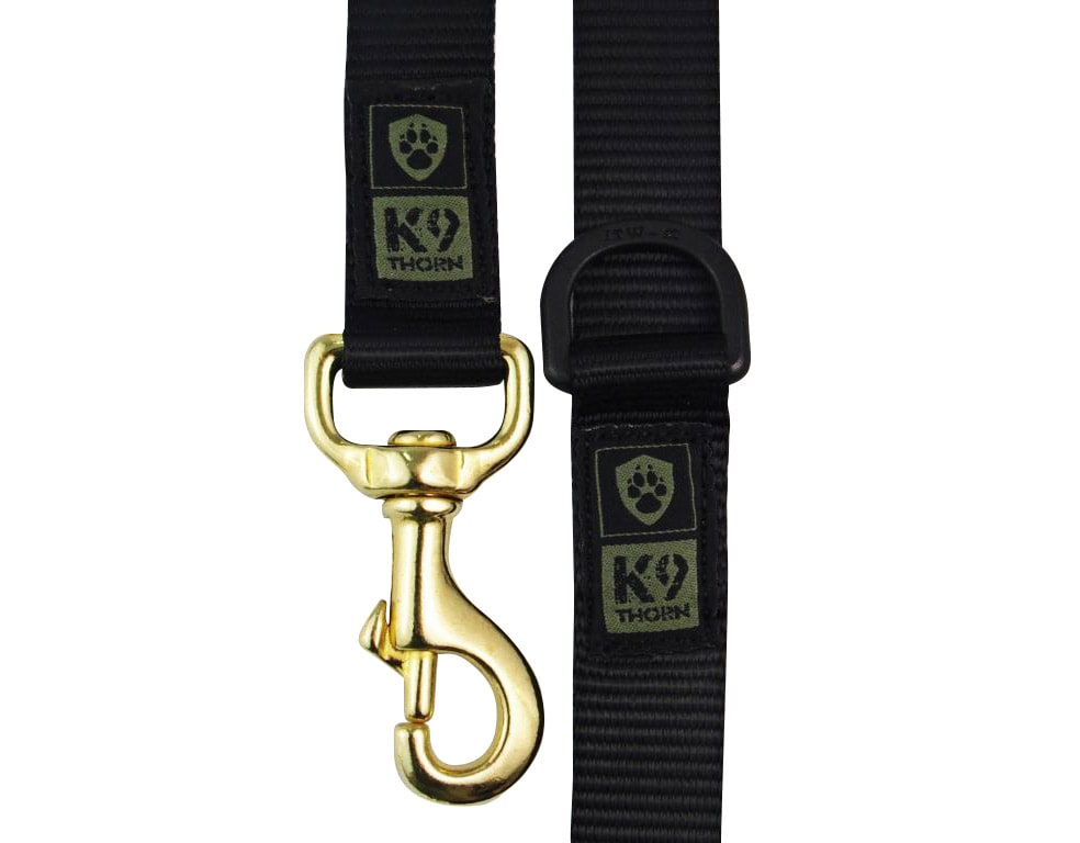 K9 Thorn Leash with D-ring Black - 100 cm